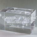 5 * 5 * 8cm beau cube laser en cristal 3D pour cadeau CM-CCB001